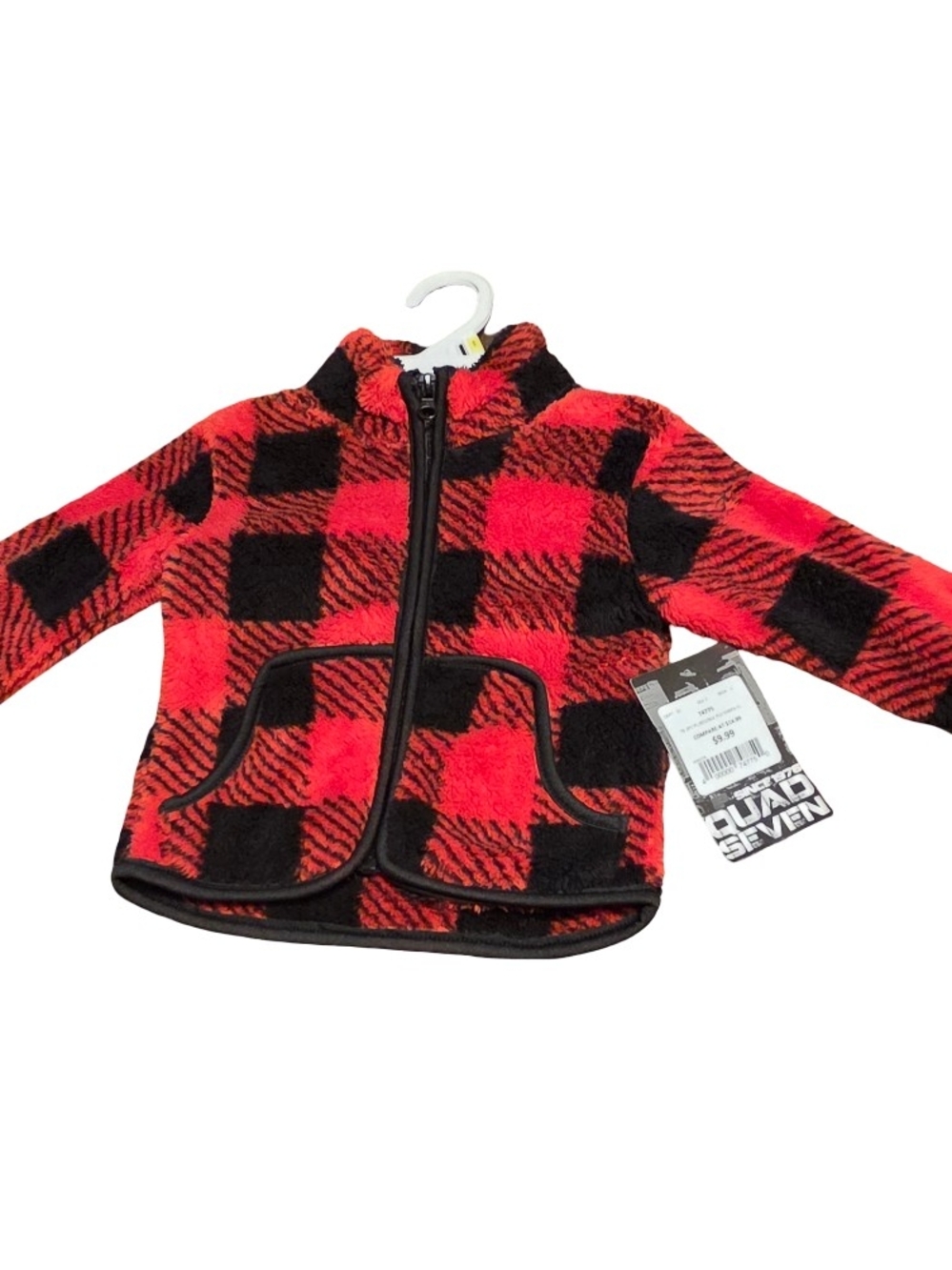 Quad Seven Kids' Red & Black Buffalo Plaid Fleece Jacket
